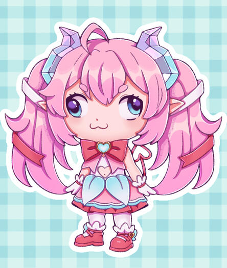 Image shows a chibi drawing of Vtuber Chibidoki